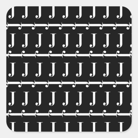 モノグラムイニシャルレターJ スクエアシール (正面)