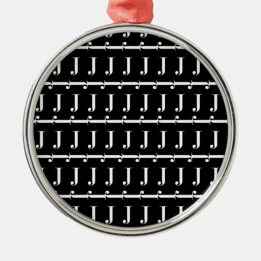 モノグラムイニシャルレターJ メタルオーナメント (正面)