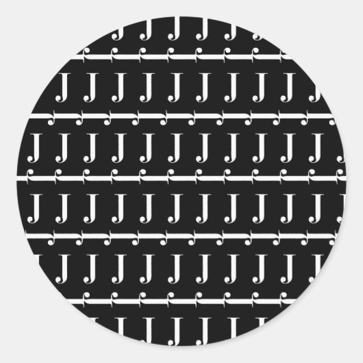 モノグラムイニシャルレターJ ラウンドシール (正面)