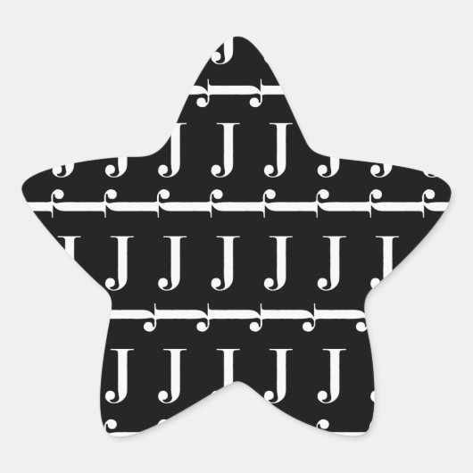 モノグラムイニシャルレターJ 星シール (正面)