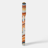 モノグラムイニシャルレトロストライプウェーブオレンジブルー Case-Mate iPhoneケース (裏面 / 右)