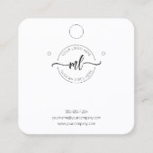 モノグラムイニシャルロゴQrコードイヤリング表示カード スクエア名刺 (正面)