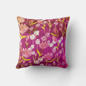 モノグラムイニシャルロマンチックブルゴーニュフローラ クッション (裏面)