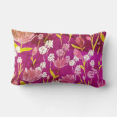 モノグラムイニシャルロマンチックブルゴーニュフローラ ランバークッション (裏面)