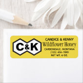 モノグラムイニシャルワイルドフラワーハニージャールラベル ラベル (インサイチュ)