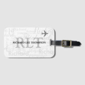 モノグラムイニシャル付きパーソナライズされた名前をカスタムする ラゲッジタグ (正面横)