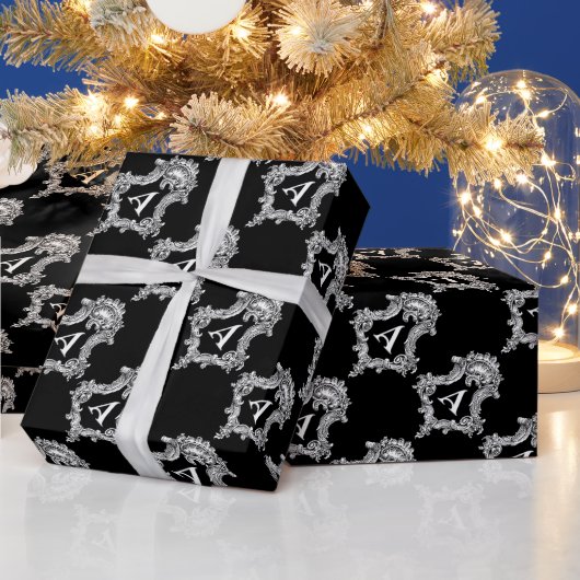 モノグラムイニシャル包装紙 ラッピングペーパー (クリスマス)
