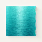 モノグラムイニシャル名カスタマイズターコイズ ノートブック (裏面)