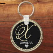 モノグラムイニシャル名キーチェーン キーホルダー (正面)