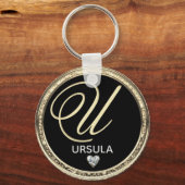 モノグラムイニシャル名キーチェーン キーホルダー (正面)