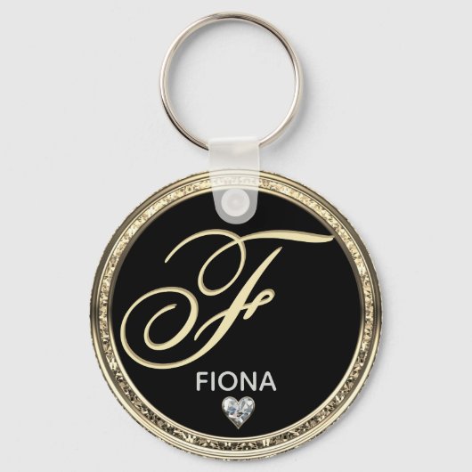 モノグラムイニシャル名キーチェーン キーホルダー (正面)