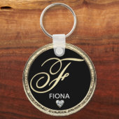 モノグラムイニシャル名キーチェーン キーホルダー (正面)