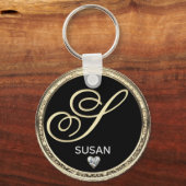 モノグラムイニシャル名キーチェーン キーホルダー (正面)