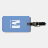 モノグラムイニシャル名シンプルスカイブルー ラゲッジタグ (正面横)