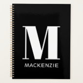 モノグラムイニシャル名シンプルパーソナライズされた プランナー手帳 (正面)