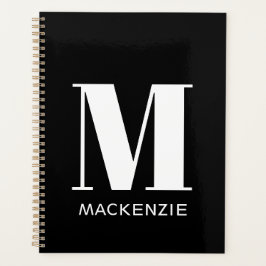 モノグラムイニシャル名シンプルパーソナライズされた プランナー手帳