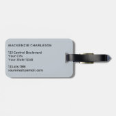 モノグラムイニシャル名シンプル名パウダーブルー ラゲッジタグ (裏面横)