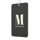 モノグラムイニシャル名シンプル白黒 カーエアーフレッシュナー (左)