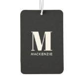 モノグラムイニシャル名シンプル白黒 カーエアーフレッシュナー (裏面)