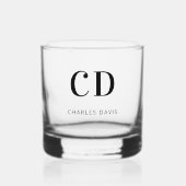 モノグラムイニシャル名シンプル ウイスキーグラス (正面)