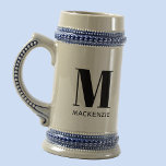 モノグラムイニシャル名シンプル ビールジョッキ<br><div class="desc">タイポグラフィモダンミニマルなモノグラムイニシャル名デザインをカスタマイズするように変更できる。</div>