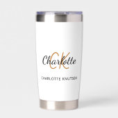 モノグラムイニシャル名シンプル 保温保冷タンブラー (正面)