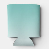 モノグラムイニシャル名スクリプトグラデーションティール（緑がかった色）緑 缶クーラー (裏面)