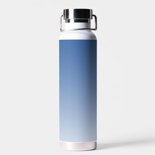 モノグラムイニシャル名スクリプトグラデーショ王室のン青 ウォーターボトル (背面)