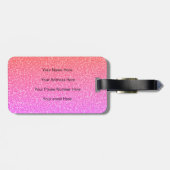 モノグラムイニシャル名テンプレートバラピンクグリッター ラゲッジタグ (裏面横)