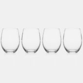 モノグラムイニシャル名パーソナライズされた結婚披露宴 ステムなしワイングラス (左)