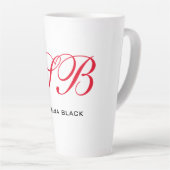 モノグラムイニシャル名プレインミニマルモダンリスト カフェラテマグ (右アングル)