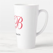 モノグラムイニシャル名プレインミニマルモダンリスト カフェラテマグ (右)