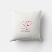 モノグラムイニシャル名プレインミニマルモダンリスト クッション (裏面)