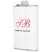 モノグラムイニシャル名プレインミニマルモダンリスト フラスク (左)