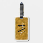 モノグラムイニシャル名前をカスタムするオレンジウォーター色 ラゲッジタグ (裏面縦)