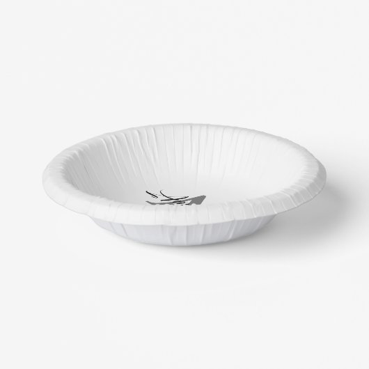 モノグラムイニシャル名前をカスタムするグレイエレガントホワイト ペーパーボウル (傾斜あり)