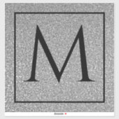 モノグラムイニシャル名前をカスタムするシルブリグレイグリッター シール (シート)