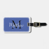 モノグラムイニシャル名前をカスタムするブルーラゲッジタグ ラゲッジタグ (正面横)