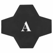 モノグラムイニシャル名前をカスタムする白黒ギフトプラ サッカーボール (フラット)