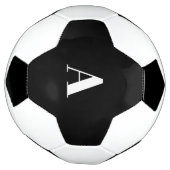 モノグラムイニシャル名前をカスタムする白黒賛成 サッカーボール (回転)