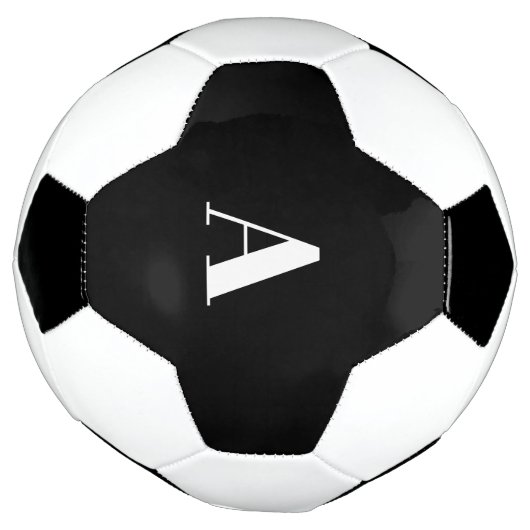 モノグラムイニシャル名前をカスタムする白黒賛成 サッカーボール (回転)