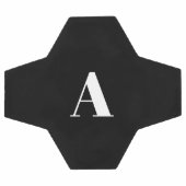 モノグラムイニシャル名前をカスタムする白黒賛成 サッカーボール (フラット)