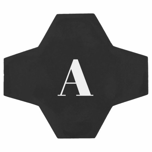 モノグラムイニシャル名前をカスタムする白黒賛成 サッカーボール (フラット)