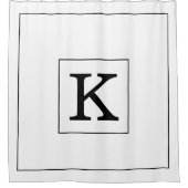 モノグラムイニシャル名前をカスタムする白黒2023かわいい シャワーカーテン (正面)