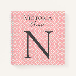 モノグラムイニシャル名抽象芸術 かわいらし ノートブック