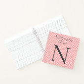 モノグラムイニシャル名抽象芸術 かわいらし ノートブック (内部)