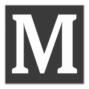 モノグラムイニシャル名白黒ミニマル シール