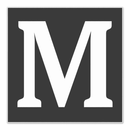 モノグラムイニシャル名白黒ミニマル シール (正面)