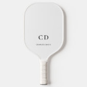 モノグラムイニシャル名（白） ピックルボールラケット (正面)