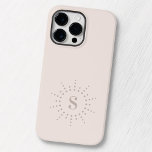 モノグラムイニシャル放射状日が差すことミュートされたピンク Case-Mate iPhone 14 PRO MAXケース<br><div class="desc">太陽エレガントに似た放射状の点の内側にあなたのモノグラム縁どのイニシャルを持つiPhoneケース。ミュートされたピンクに非常に薄い茶色。カラーはカスタマイズデザインツールで設定できる。</div>